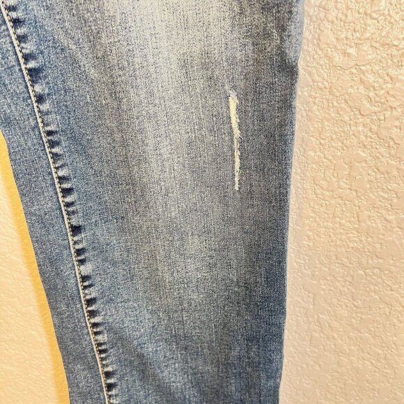 Kut From The Kloth Womens Blue Distressed Skinny Jeans Mid Rise 32X30 - Picture 3 of 7